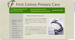 Desktop Screenshot of firstcolonyprimarycare.com
