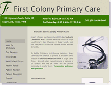 Tablet Screenshot of firstcolonyprimarycare.com